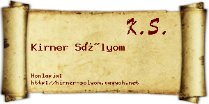 Kirner Sólyom névjegykártya